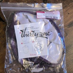 Oh-snap bin thirty one plum plaid 31 NWT